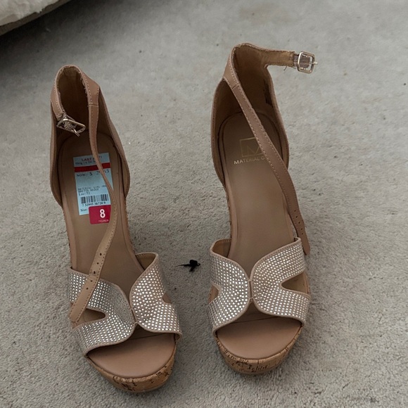 Naturalizer Shoes - Naturalizer Tan and Cream Wedge Sandals